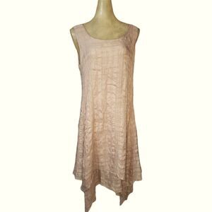 Grizas Blush Pink Textured Crete Silk Dress Size Small